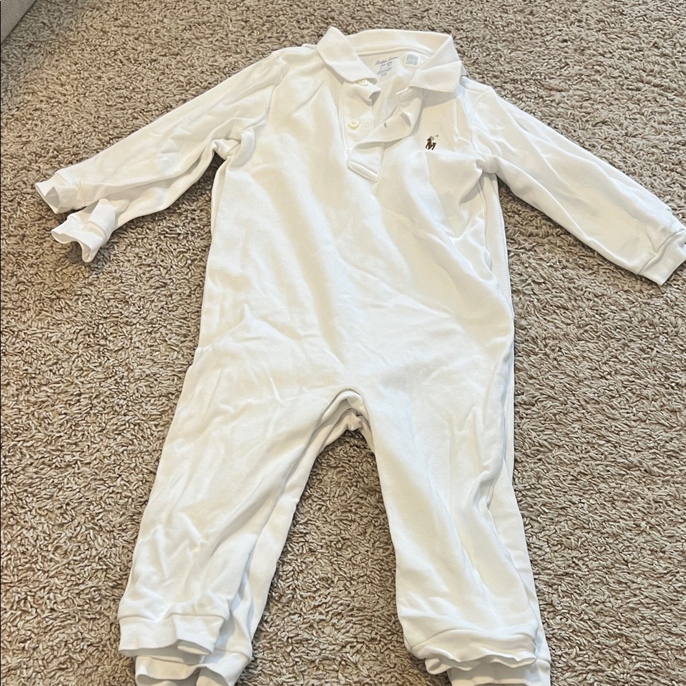 Ralph Lauren White Polo Baby Onesie, Set of 2